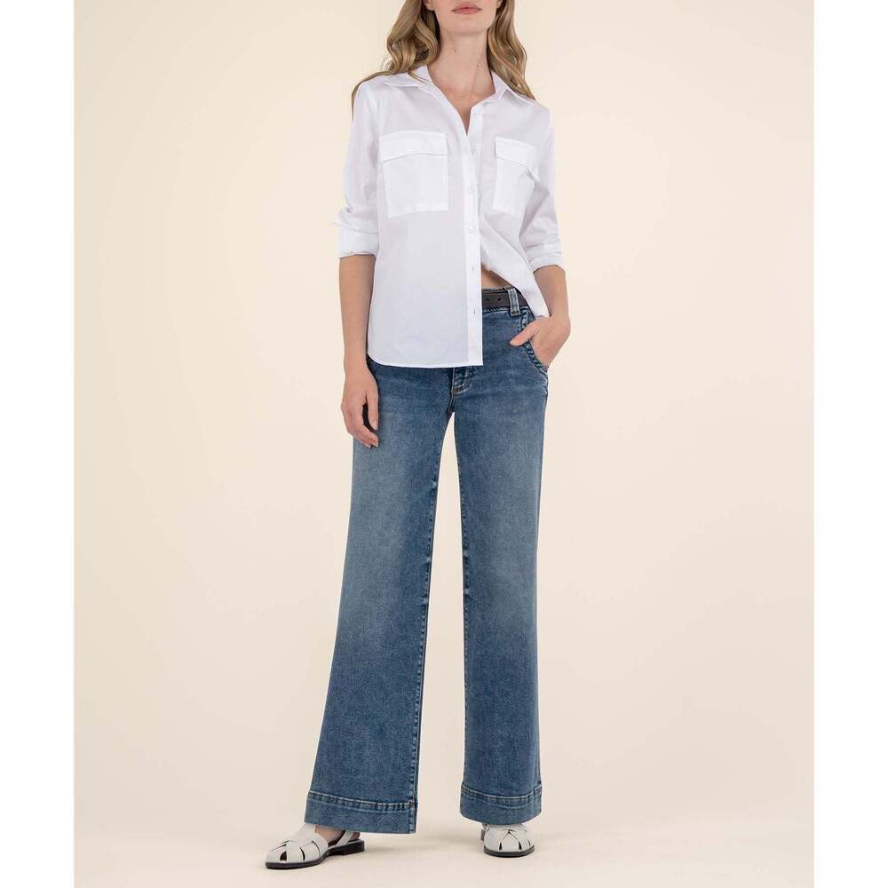 Kut from the Kloth Meg High Rise Wide Leg, Exclusive Size 88 / Accuracy W/Dk Bas